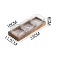 High-grade Solid Wood Glass Fruit Tray Bowl Household Living Room Tea Table Points Snack Candy Dry Fruit Tray Snack Nut Box Oasis Select 3 grids