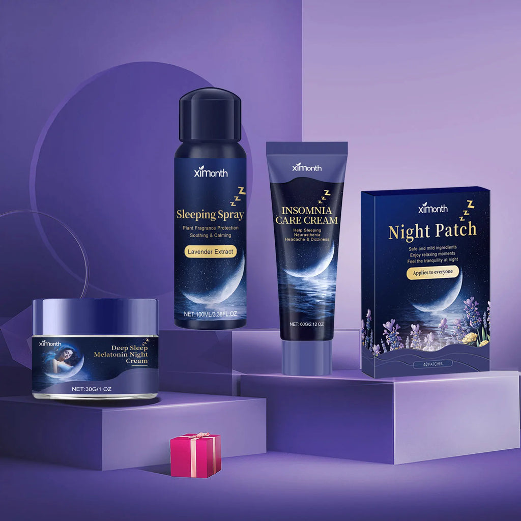 Lavender Sleep Patch, Night Cream & Pillow Spray Gift Set Sleep Wellness Set Oasis Select