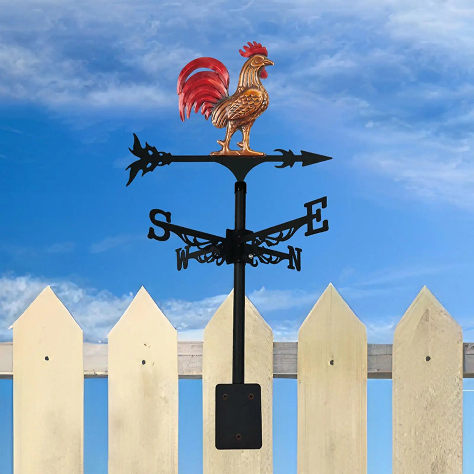 Weather Vanes Roof Mount Decorative Iron Rooster Yard Decoration Roof Mount Wind Vanes for Outdoor Backyard Patio Lawn Farm Oasis Select