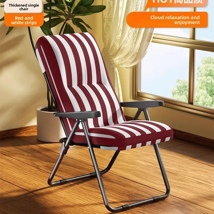 Folding recliner home leisure elderly balcony back chair office lunch break sit and sleep dual-purpose chair Oasis Select Orange