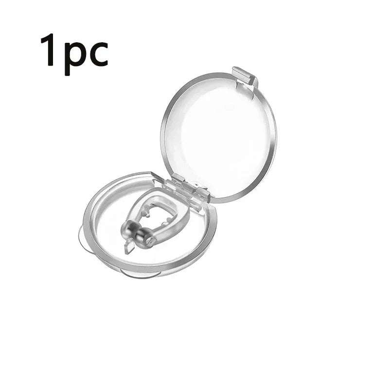 Silicone Magnetic Anti Snore Stop Snoring Nose Clip Sleep Tray Sleeping Aid Apnea Guard Night Device with Case Anti Ronco Oasis Select 1pc