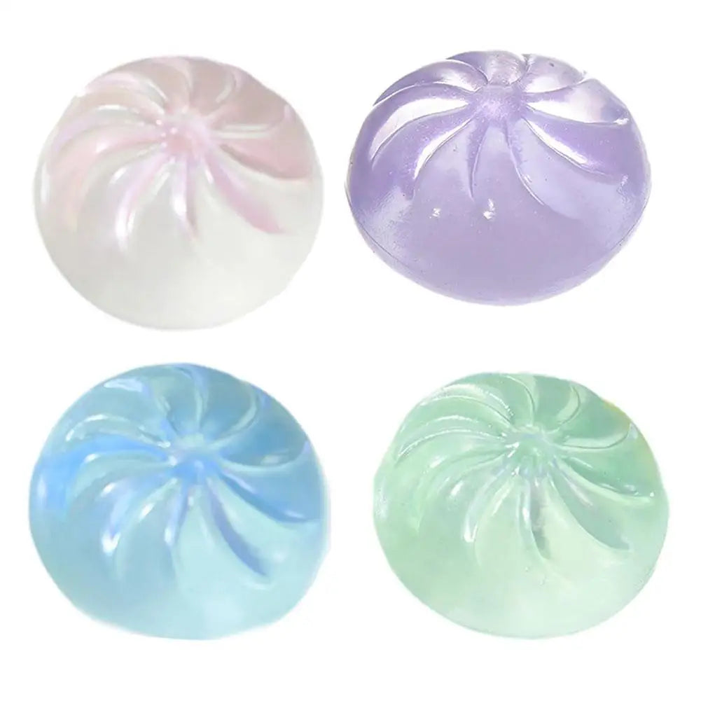4PCS Squeeze Toy Steamed Bun Stress Relief Toy Slow Rising Maltose Fidgets Decompression Toy Relaxation Ball Simulated Food Toys Oasis Select 4 pcs Solid color