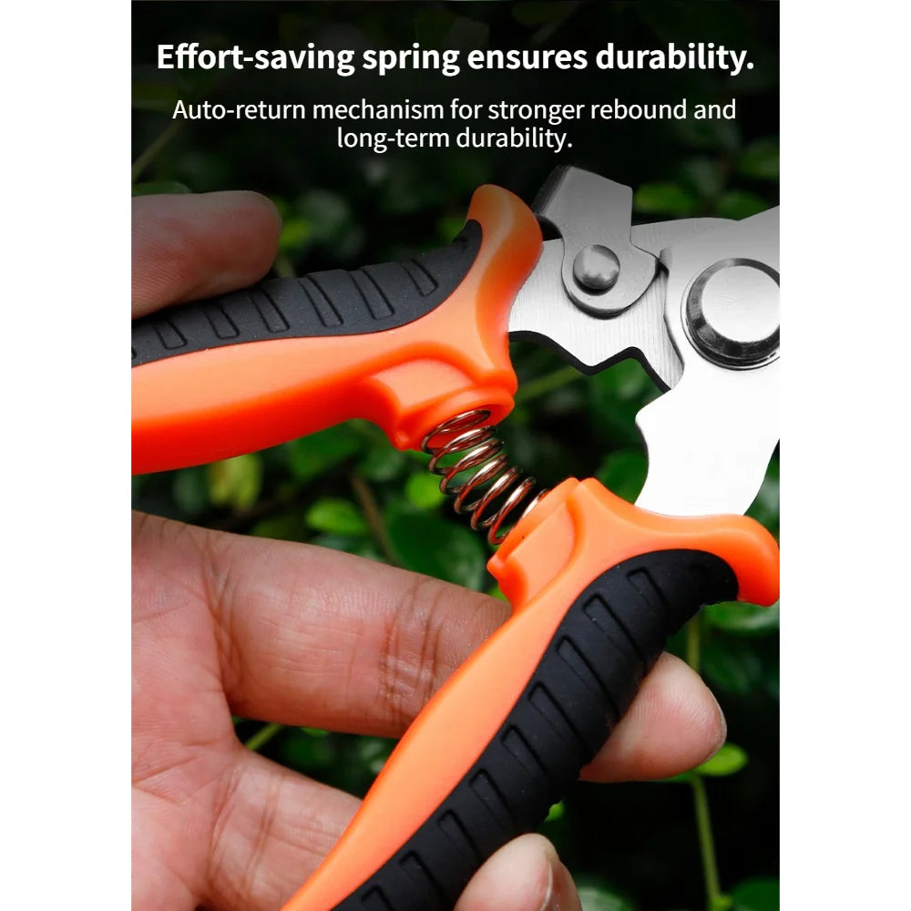 Heavy Duty Pruning Shears Stainless Steel Garden Scissors Fruit Tree Bonsai Trimmer Ergonomic Non-Slip Grip Plant Care Tools Oasis Select
