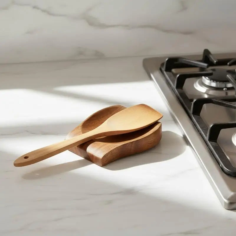 Multiuse Wooden Spoon Holder Rest Tableware Holder For Home Kitchens And Dining Table Utensil Unique And Practical Design Oasis Select