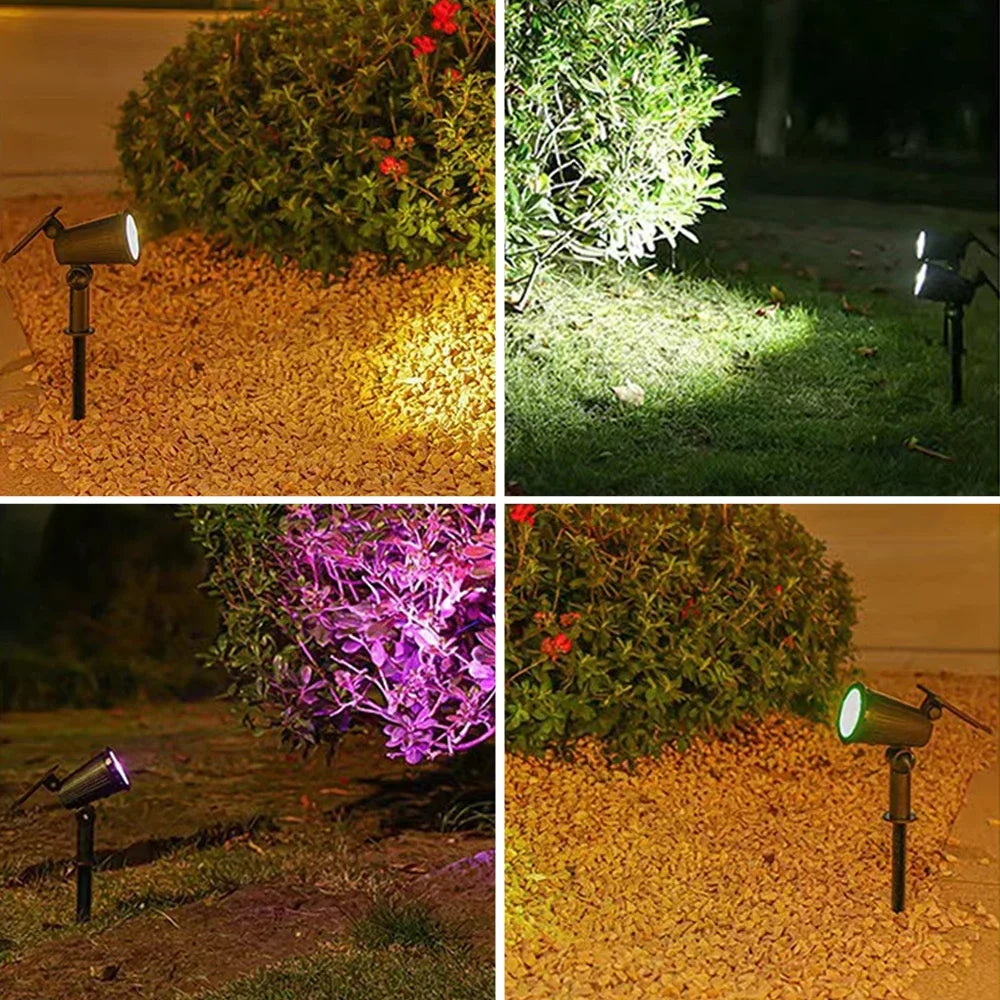 9 LED RGB Solar Spot Lights Outdoor IP65 | Garden & Yard