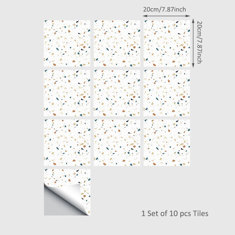 20*20cm Nordic Style Floor Tile Stickers Waterproof Anti-slip Wall Decals Home Decor for Bathroom Kitchen Oasis Select DB177 20 20CM 10PCS