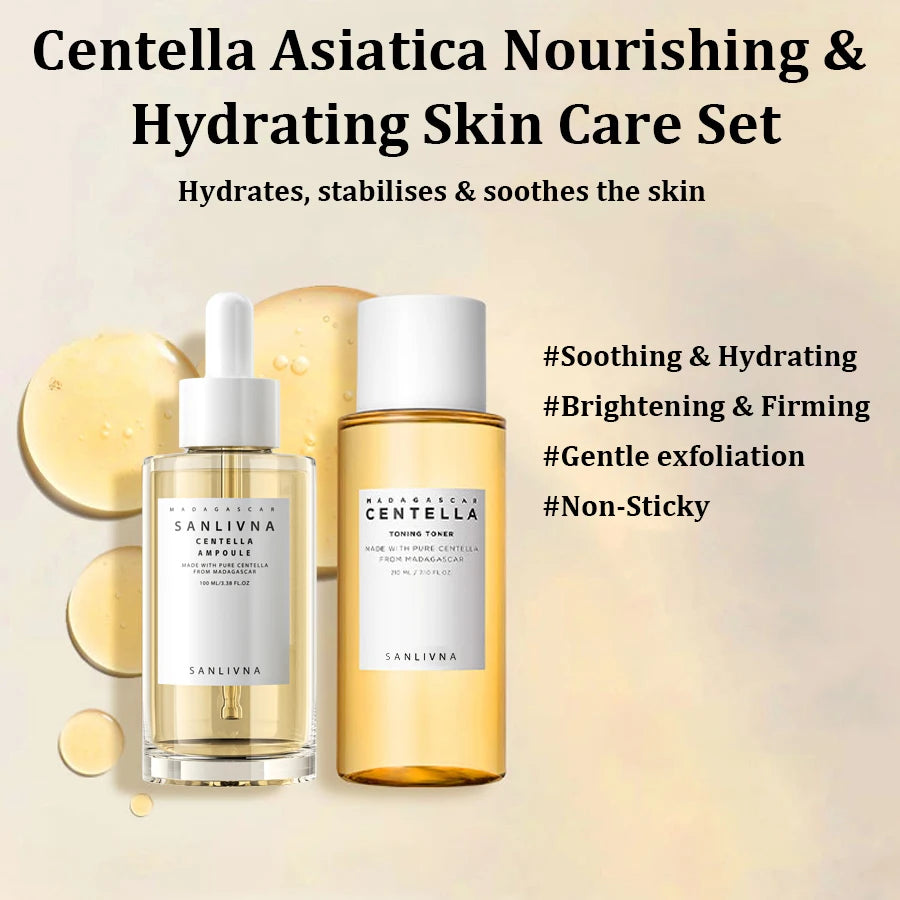 Centella asiatica Madagascar toner, ampoule essence set moisturizing and hydrating to improve skin dehydration and acne problems Oasis Select