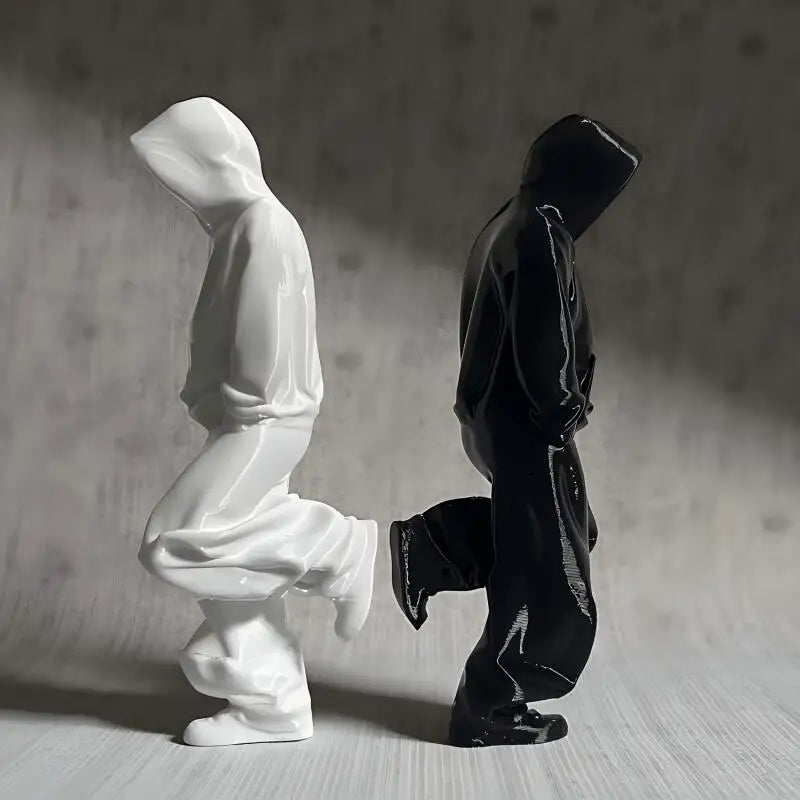 Modern Hooded Figure Sculpture Abstract Art Statue Minimalist Statue Home Living Room Collectible Ornament Desk Decoration Oasis Select