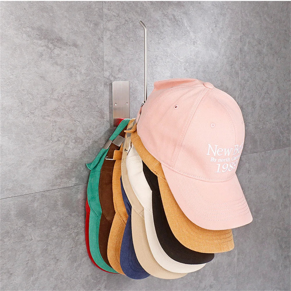 No-Drill Wall Mounted Hat & Storage Hook Rack | Multi-Use