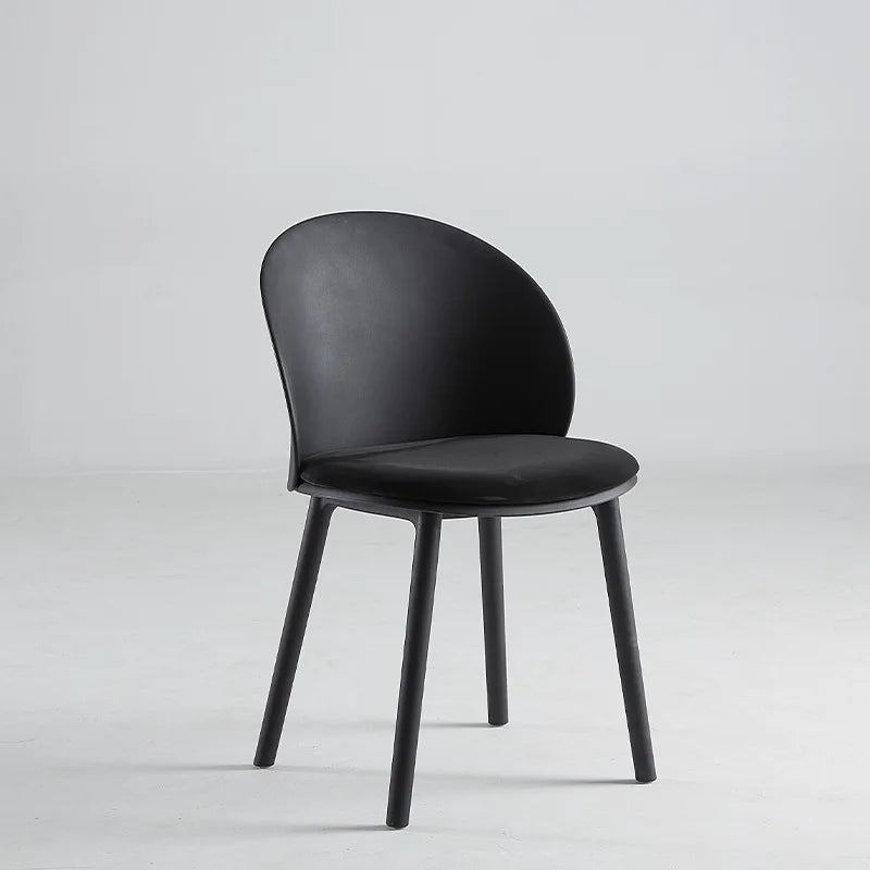 Plastic Designer Dining Chair Home Simple Backrest Stool Internet celebrity Dopamine Color Makeup Desk Dining Table and Chair Oasis Select Black 2 pieces