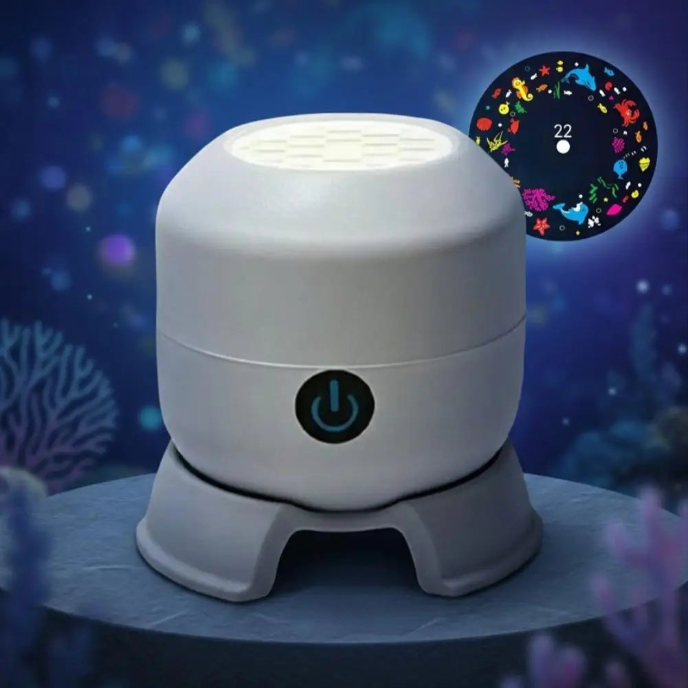 LED Ocean Projector Lamp Dynamic Marine Night Light 360° Rotating Projection USB Rechargeable Calming Sleep Gift for Kids Oasis Select F USB Rechargeable