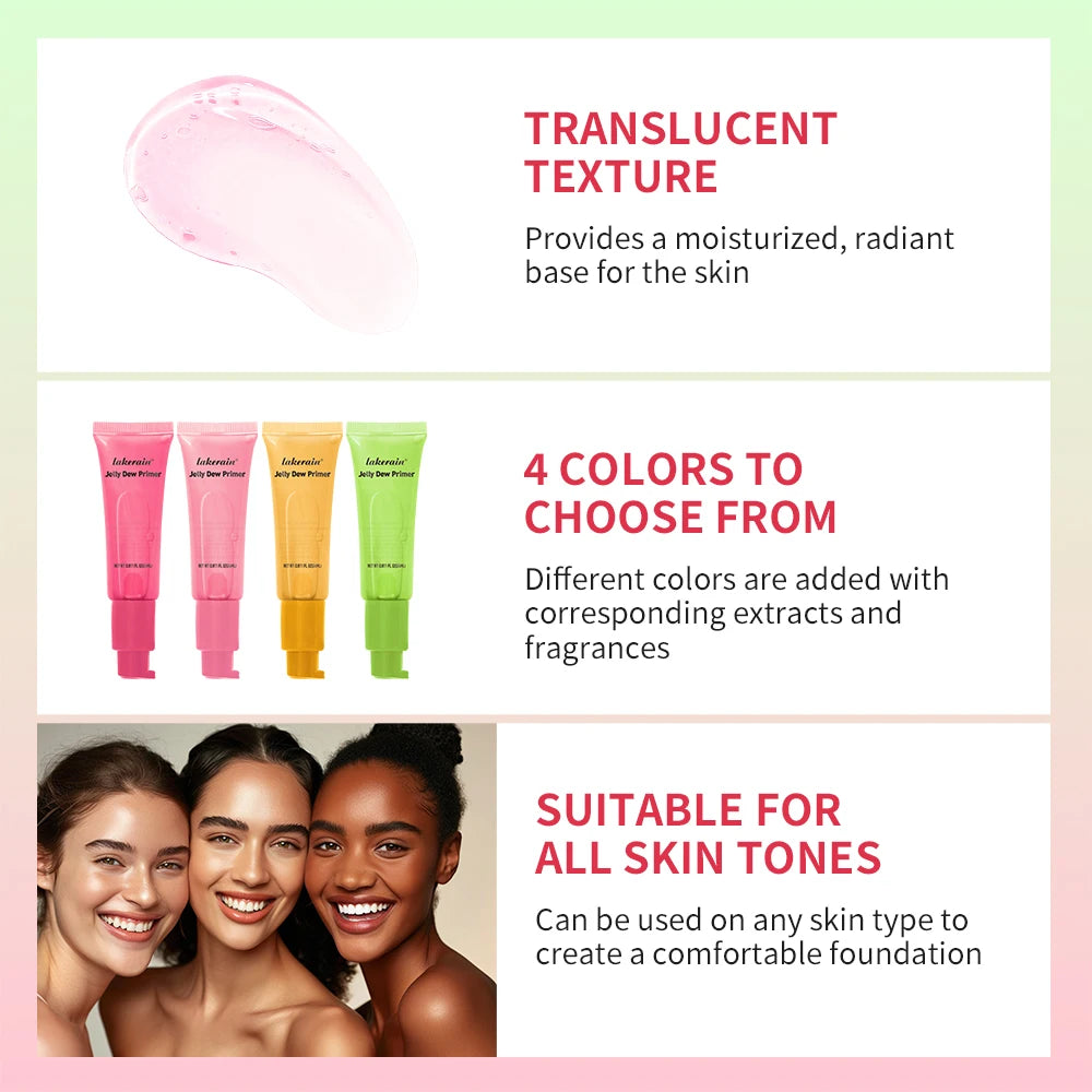 Lakerain Jelly Dew Primer Makeup Long Lasting Moisturising Semi-transparent Jelly Texture Pre Makeup Base Cream Cosmetics Oasis Select