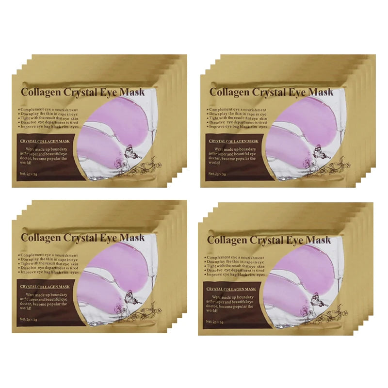 BIOAOUA Gold Collagen Eye Masks – 20 Pairs Anti-Dark Circle Eye Treatment Patches Oasis Select Pink 20Pairs