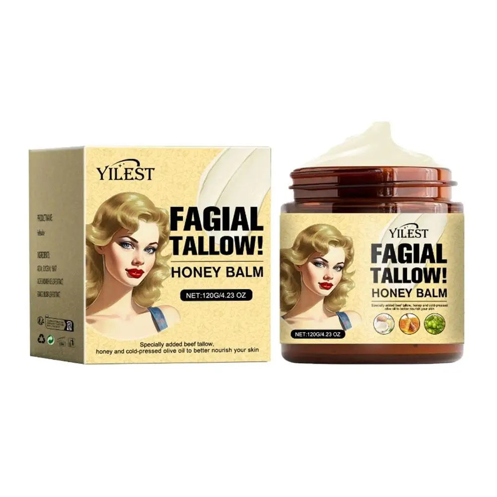 120g Whipped Beef Tallow And Honey Balm Beef Tallow Face Moisturizer Face & Body Skin Care Grass Fed Grass Finished Face Cream Oasis Select 120g