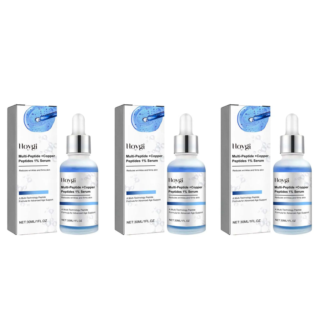 Blue Copper Peptide Serum Firming Fade Fine Lines Shrink Pores Skin Care Rejuvenation Smooth Brightening Spot Moisturizing Serum Oasis Select 3 x 30ML Boxed
