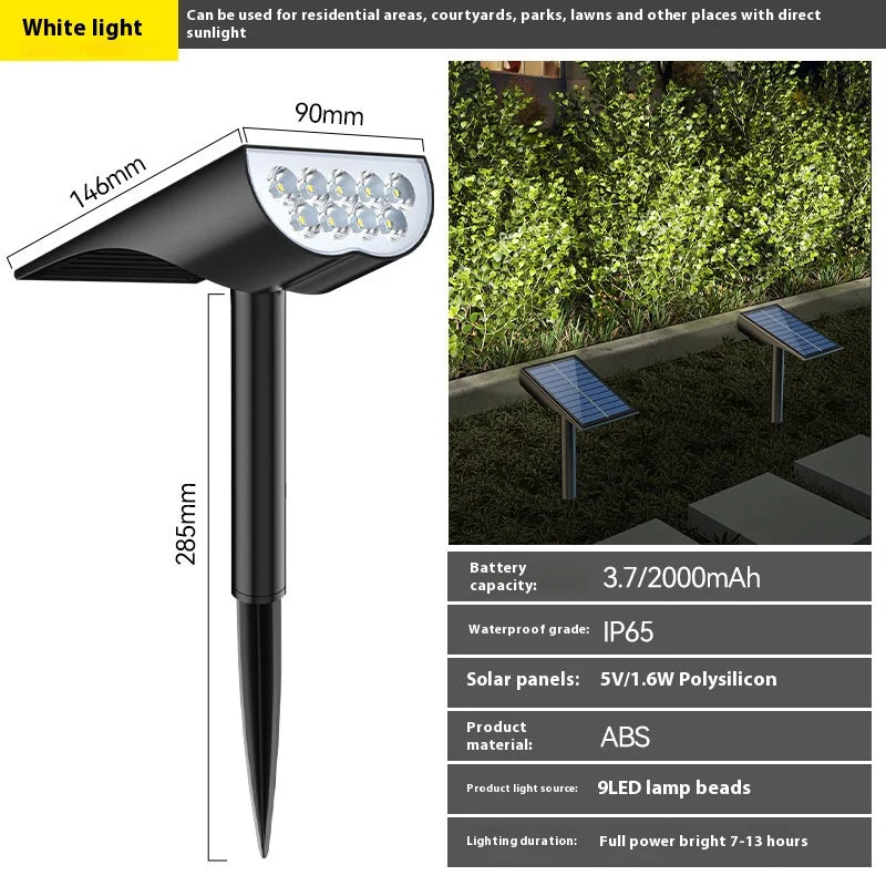 Solar Spotlights Dual Use Tree Light Outdoor Super Bright Landscape Light Garden Garden Villa Decorative Spotlights Lawn Oasis Select 9 LED white light