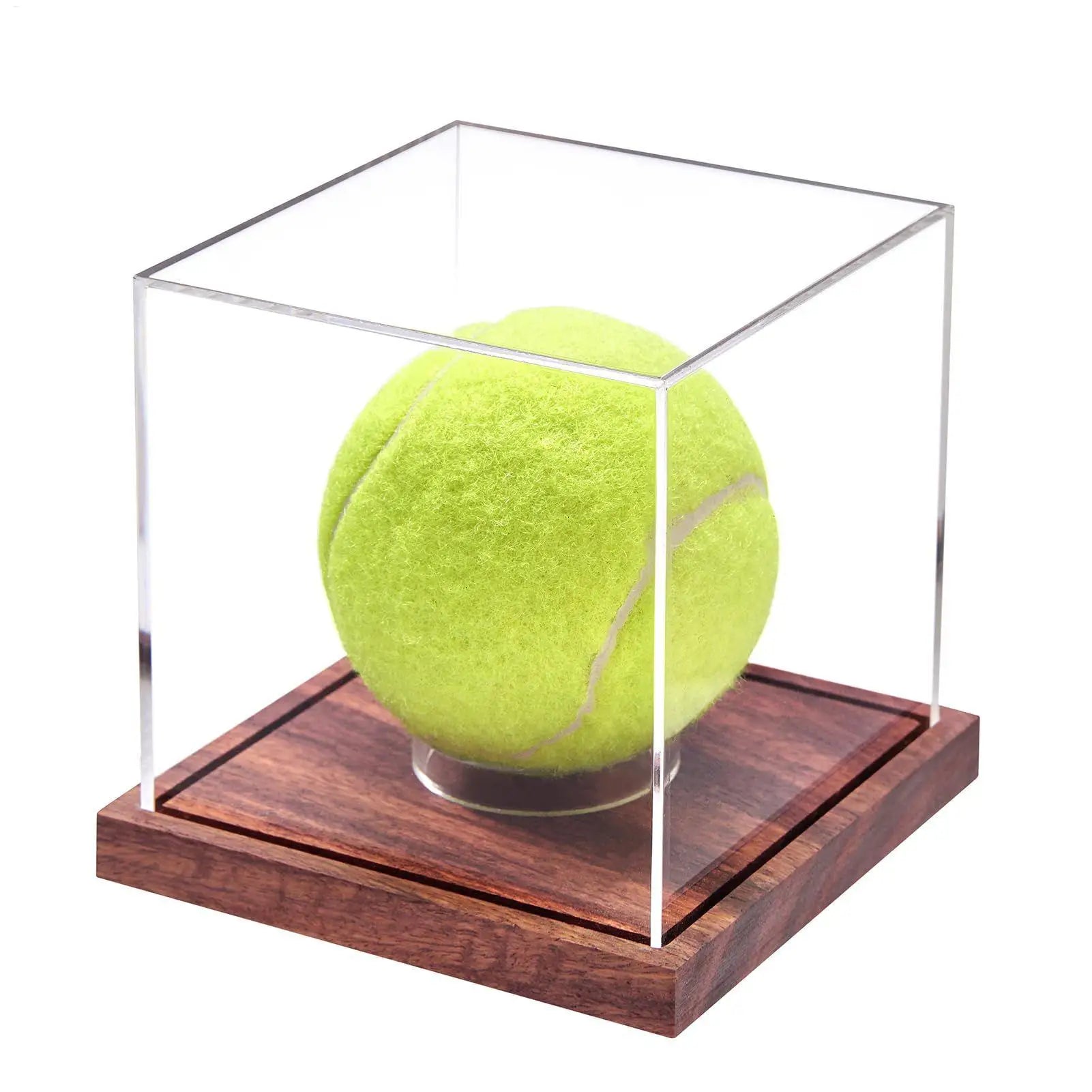 Baseball Display Case Game Ball Display Case Acrylic Clear Sports Souvenirs Organizer with Wooden Base for Tennis Golf Softball Oasis Select