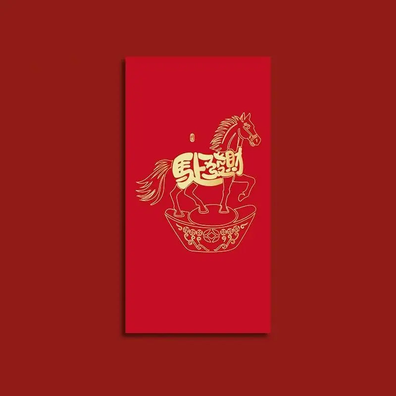 6pcs Pack 2026 Year Of The Horse Chinese New Year Lucky Money Envelopes, Cartoon Red Packet For Spring Festival Oasis Select A5