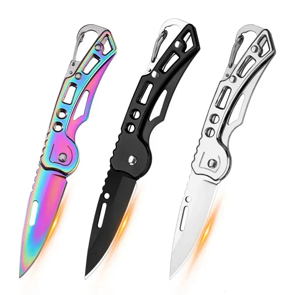 3/6pcs Folding Pocket Knife Stainless Steel Survival Hunting Camping Fishing Portable Fruit Knife Carrying Key Outdoor Tools Oasis Select Mixed Pack-3pcs