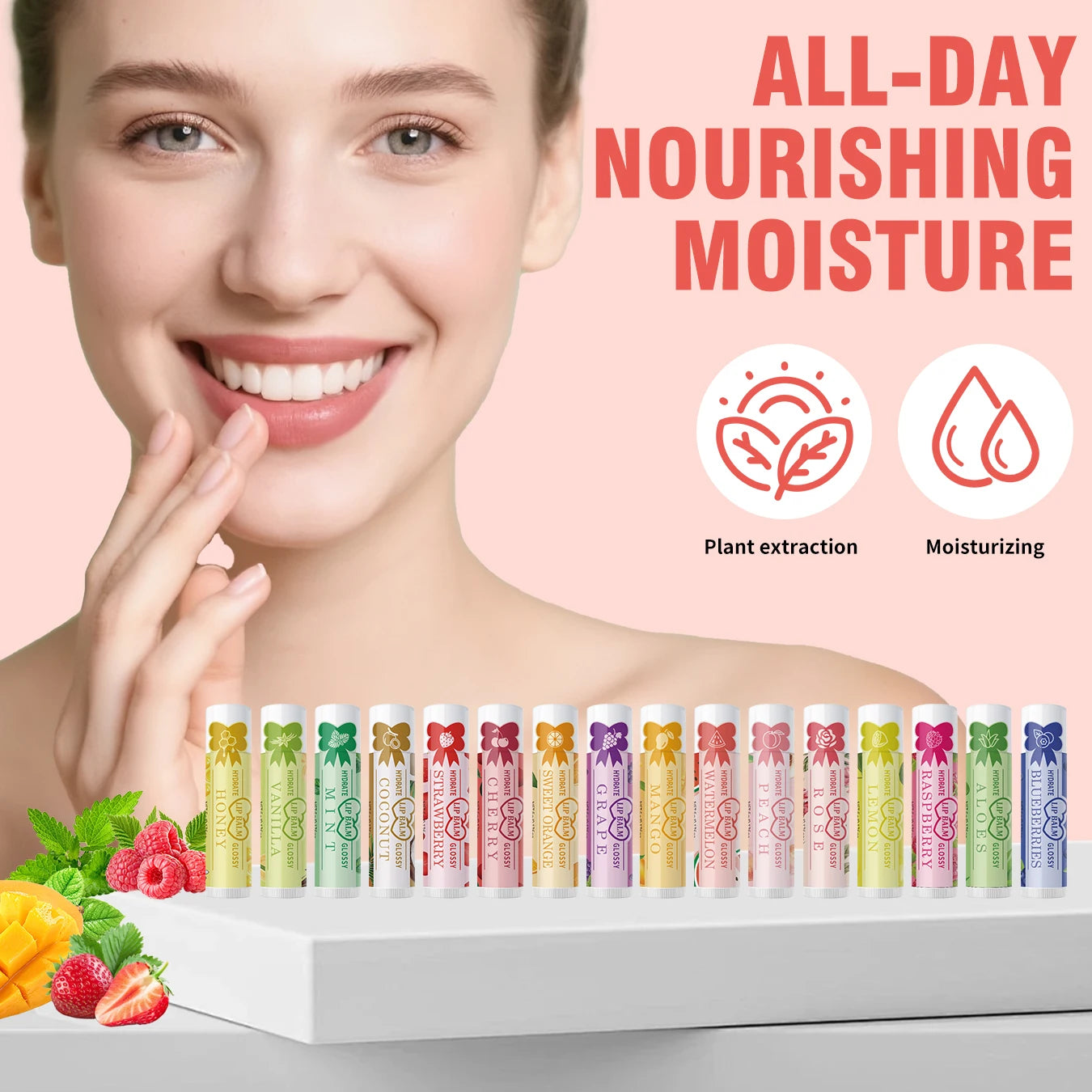 160 piece fruit jelly long-lasting moisturizing lipstick set for long-term travel care Oasis Select