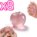 Squishy Pink Apple Stress Ball Soft Fidget Sensory Toy Suitable Autism Relief Simulated Slow Rebound Squeeze Toy Adult Kids Gift Oasis Select 8 pcs