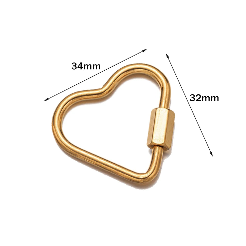 5pcs/Lot Stainless Steel Fastener Carabiner Screw Clasps Connectors For DIY Neckalce Bracelet Keychain Jewelry Making Supplies Oasis Select H