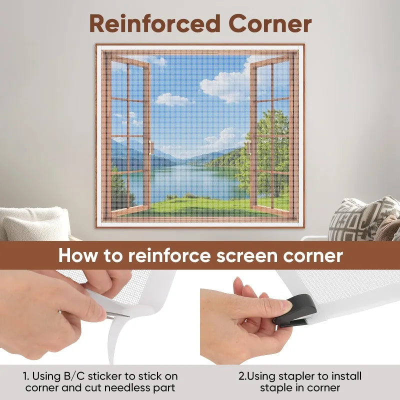 Self Adhesive Fine Mosquito Net Repair Tape Polyester Mosquito Net Window Mosquito Nets with Easy Installation Invisible Mesh Oasis Select