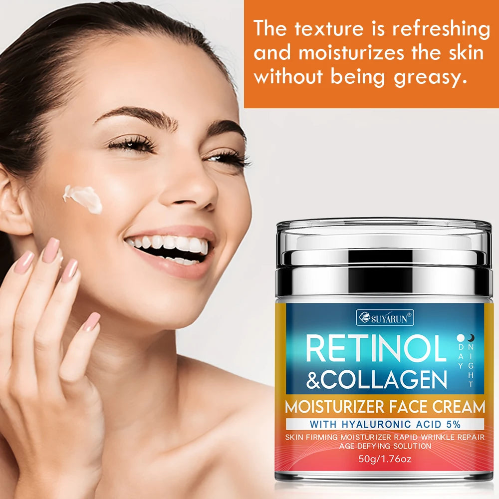 SUYARUN Retinol And Collagen Face Cream Anti-Aging Deep Hydration Moisturizer Firming Youthful Glow Skin Care for Face. Oasis Select