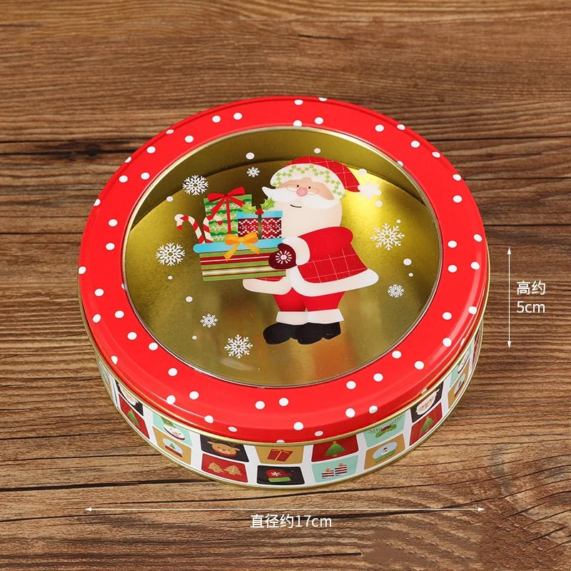 Christmas Gift Box Metal Tin Candy Cookie Packaging Box Containers Kids New Year Gift Decor Xmas Party Supplies Navidad Oasis Select Gift Other