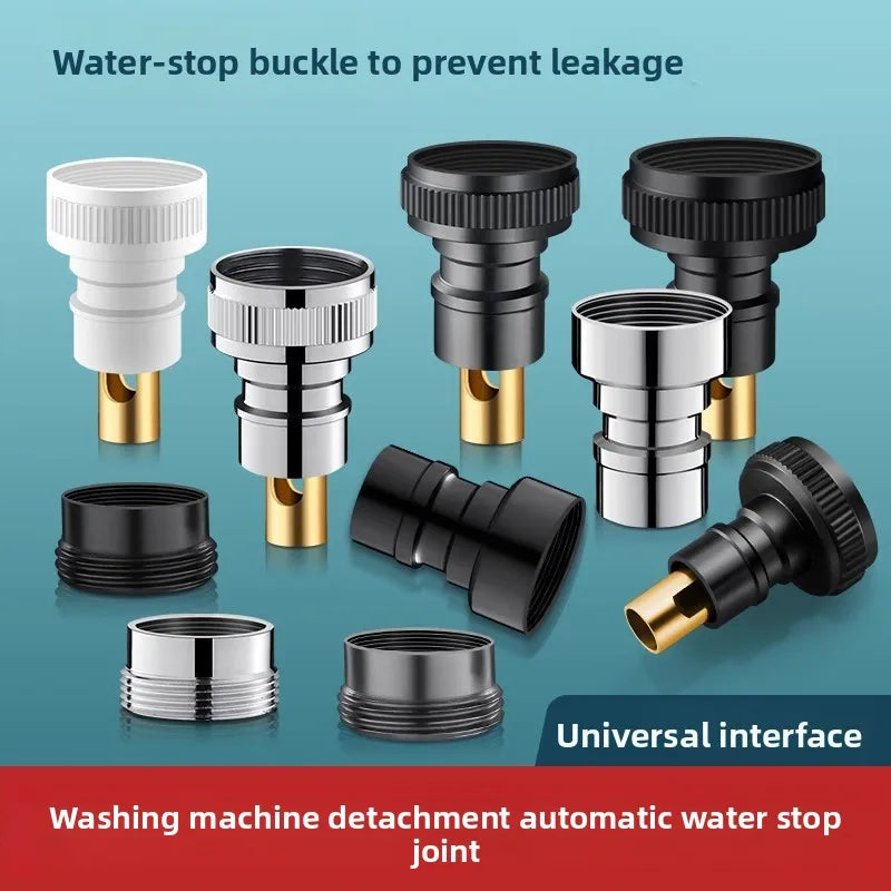 3/4" 1/2''Thread Connector Faucet Hose Tap Water Adapter Quick Connector Water Pipe Fittings Home Replacement Accessory Oasis Select