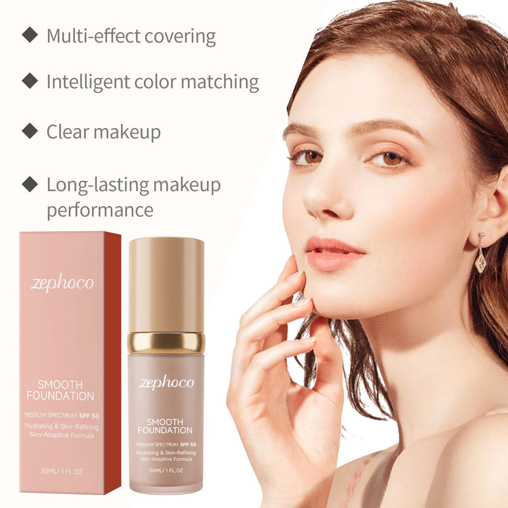 Zephoco Color Changing Foundation SPF50 – Full Coverage 30ml Liquid Foundation Oasis Select