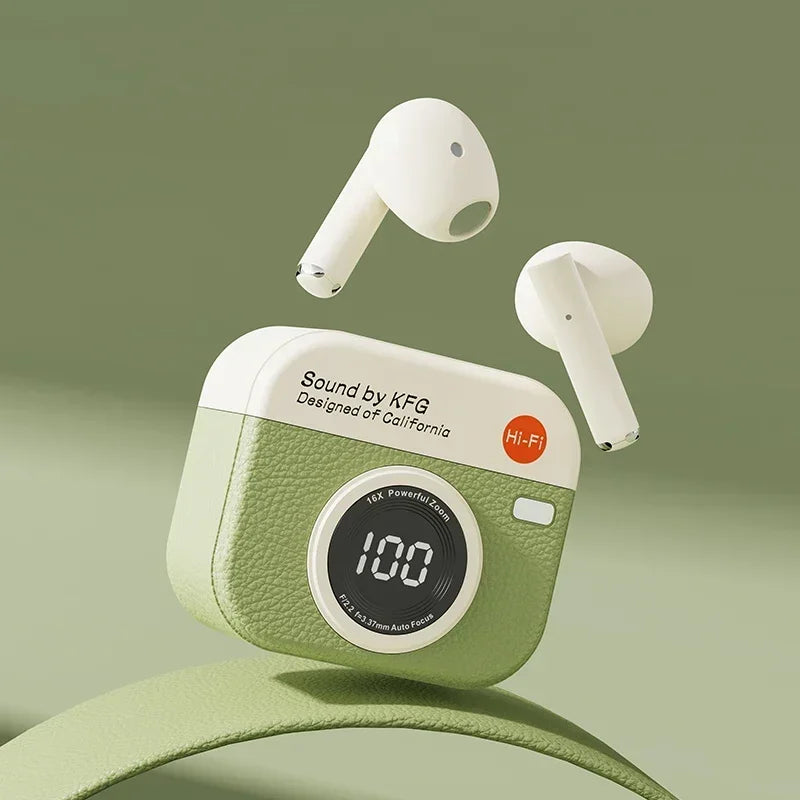 TWS Wireless Earphones Game Bluetooth Headphones with Microphone Noise Reduction High Fide Bass Earphones Headset with Mic Oasis Select green