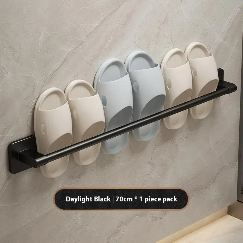 Punch-Free Wall Mount Towel Bar & Rack – No Drill Aluminum