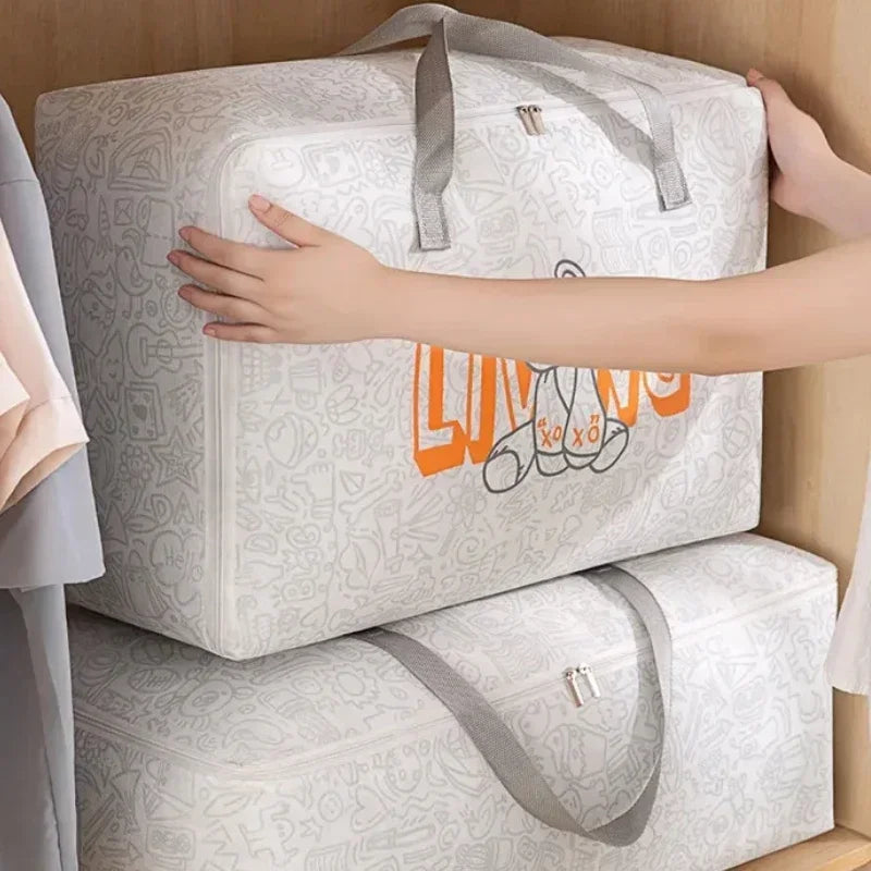1-5Pcs Clothes Quilt Storage Bag Waterproof Moistureproof Large Capacity Luggage Bag Packing Bag Thickened Non-woven Storage Bag Oasis Select