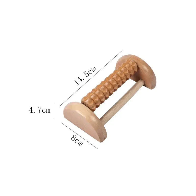 Double Row Foot Sole Massager Wooden Roller Type Solid Wood Foot Foot And Leg Massager Acupoint Ball Oasis Select Single row of logs