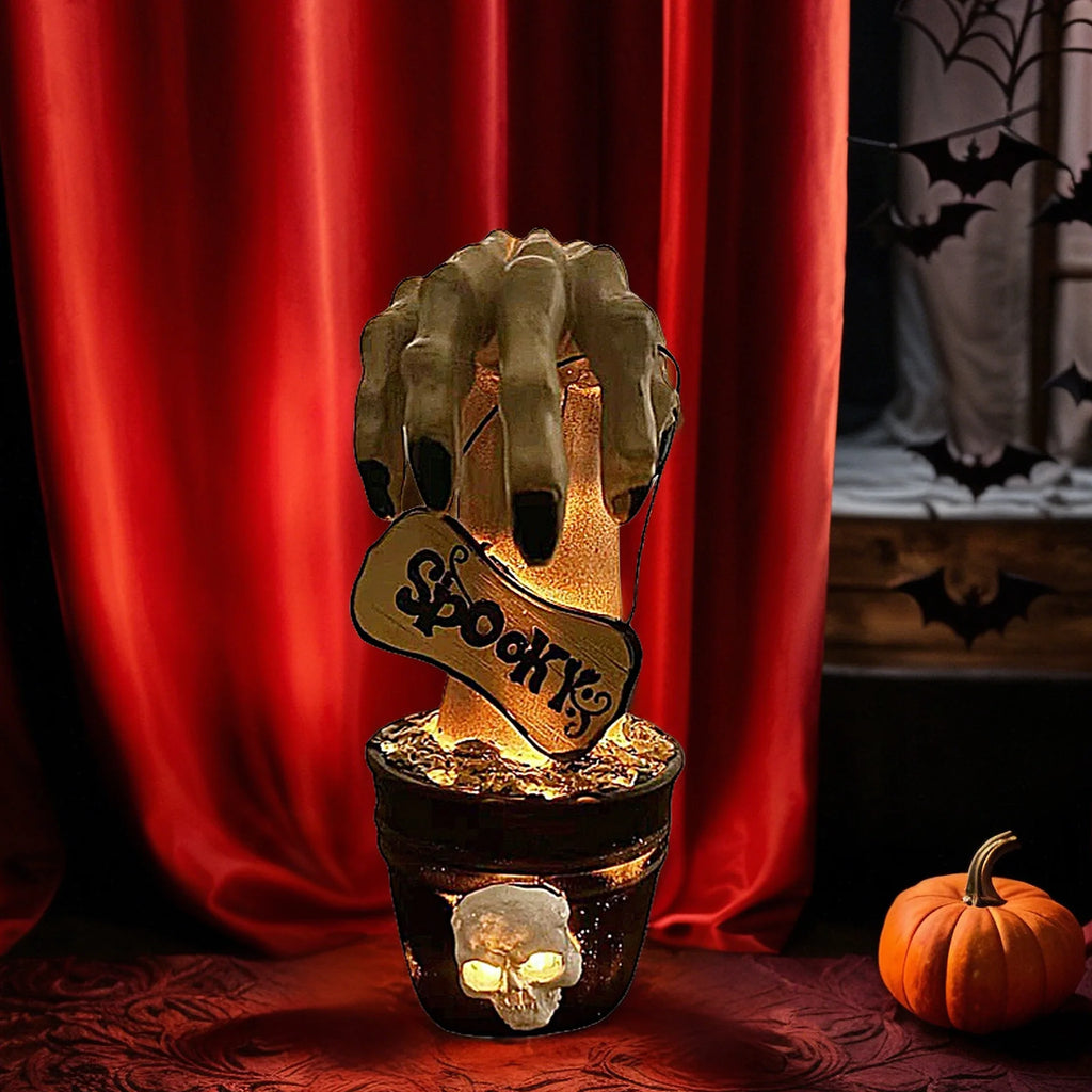 Halloween Series LED Lights Outdoor Decorative Handicrafts and Ornaments for Parties Atmosphere Skull Hand Oasis Select