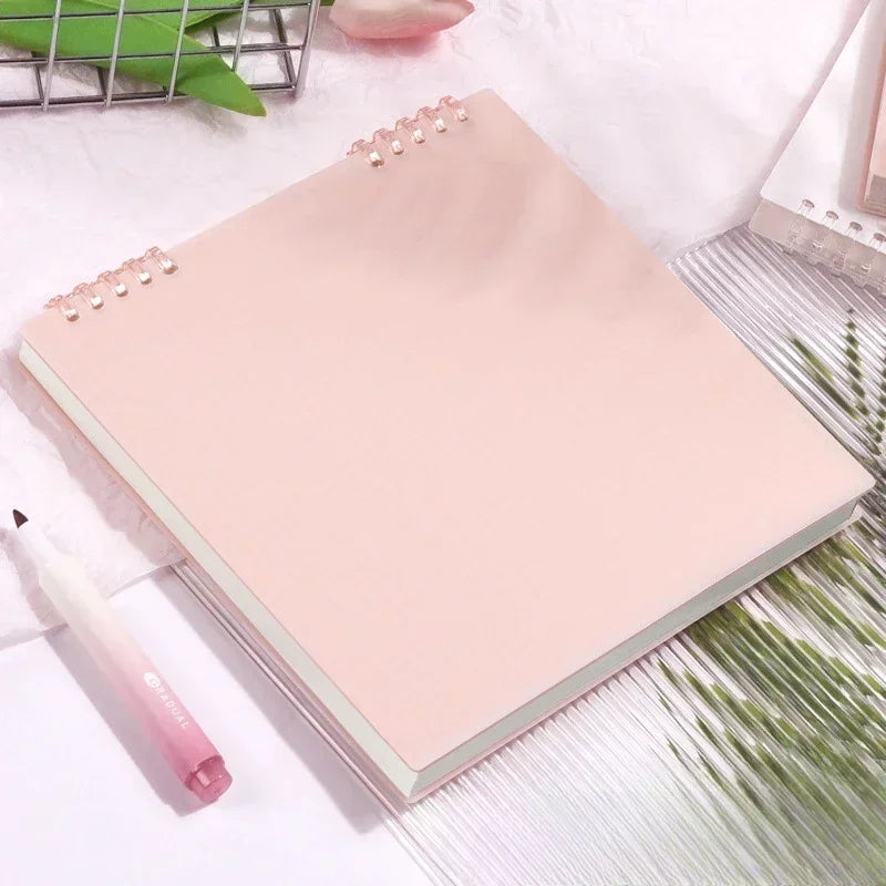 Grid Notepad B5 Sketch Book Notebooks Leaf Notebook Diary Flip Stationery Journal Writing Pads Office School Supplies Oasis Select Pink