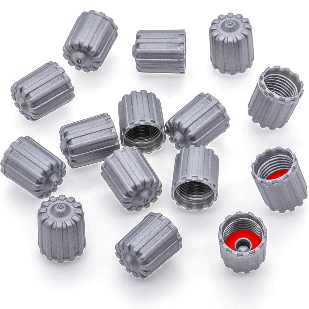 15PCS TPMS Plastic Wheel Tire Valve Stem Caps, with O-Ring Rubber Seal for Cars, SUV, Trucks, Bikes, Motorcycles, Bicycles Oasis Select Grey