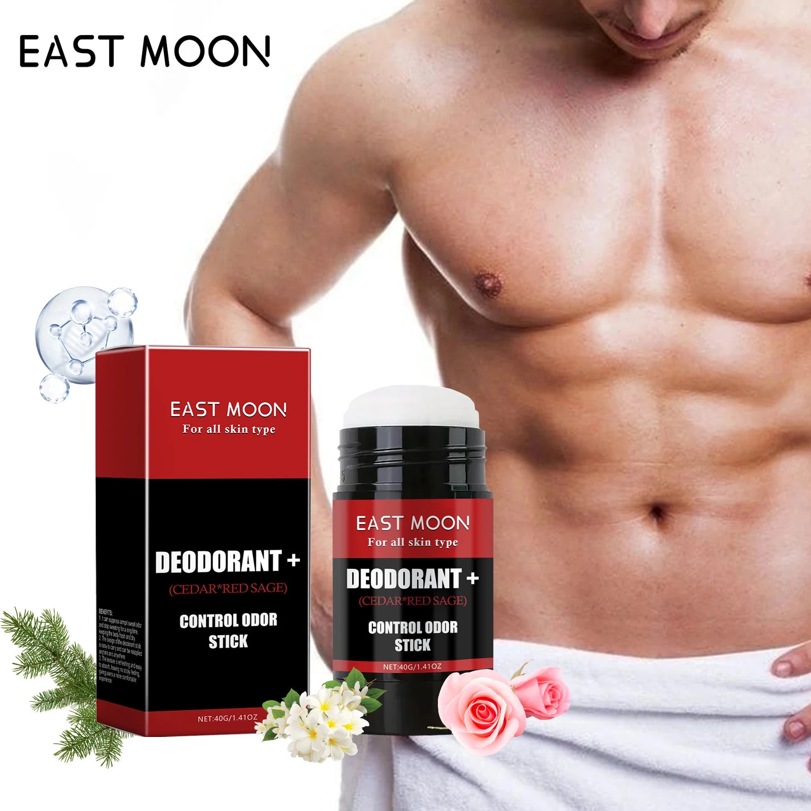 East Moon Deodorant Stick – Anti-Sweat Armpit Odor Remover 40g Deodorant Stick Oasis Select 40g boxed