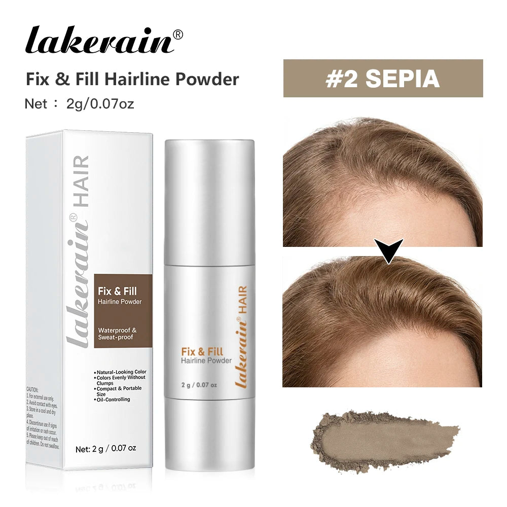 Waterproof Hairline Powder Long Lasting Shadow Filling Forehead Hair Gaps Sweat-proof Fine Powder Natural Color Hairline Makeup Oasis Select 2SEPIA
