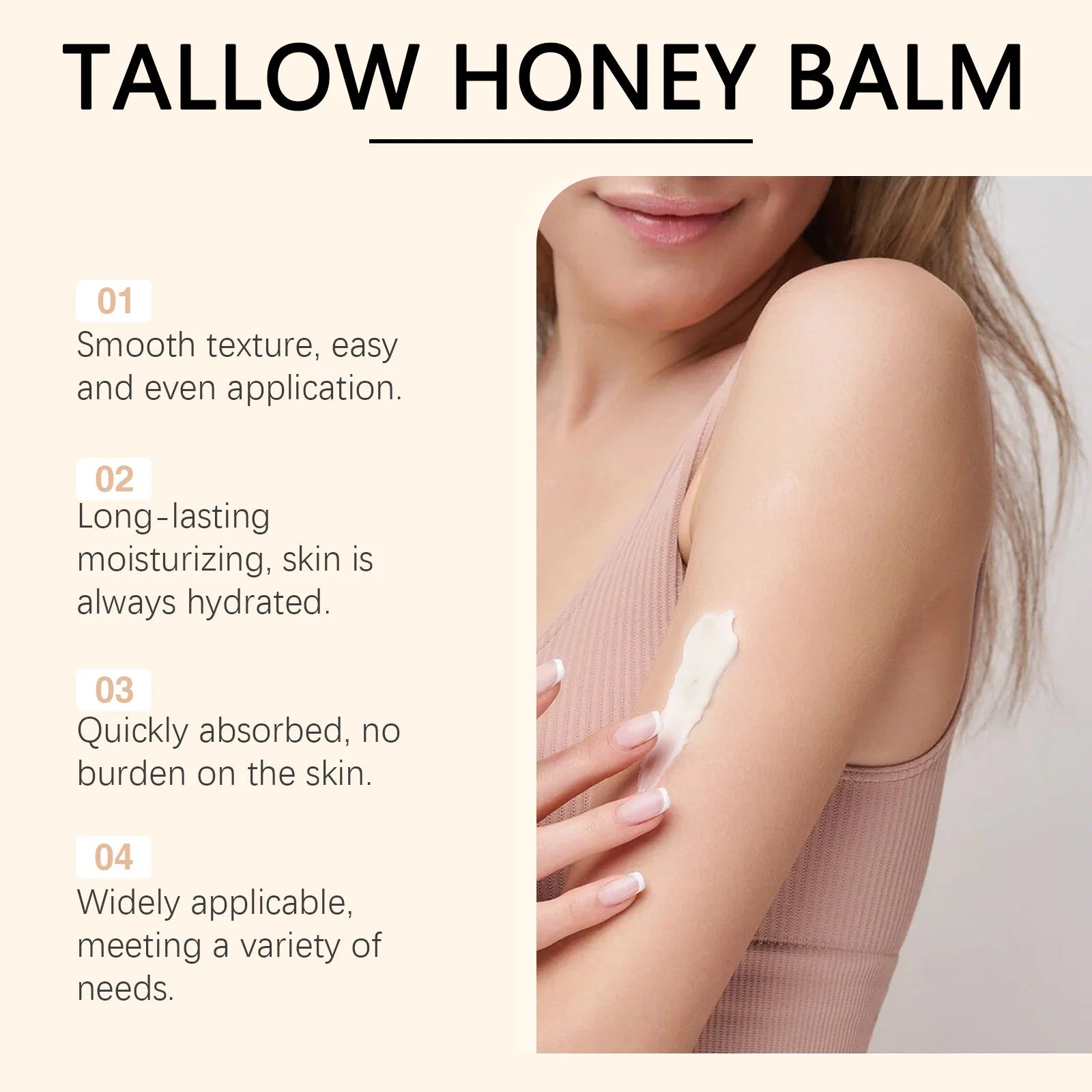 WoodSleep Beef Tallow & Honey Face Body Cream – Deep Moisture Tallow Face Body Cream Oasis Select