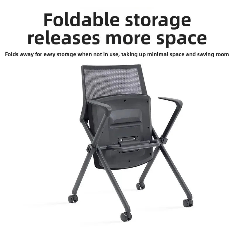 Folding Chair Classroom Desks and Chairs Removable Training Chair Mobile Wheeled Conference Chair Backrest Conference Room Chair Oasis Select