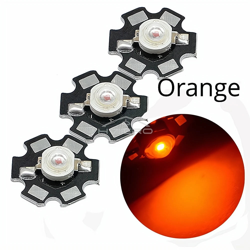 3W High Power LED Chip Beads 10/20 Pack + 20mm Star PCB