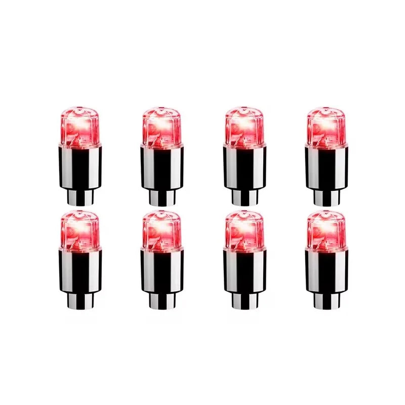 2/8/16Pcs Colorful Car Tire Valve Caps LED Car Motorcycle Cycling Wheel Lantern Spokes Hub Tyre Lamp Wheel Caps Oasis Select 8Pcs Red