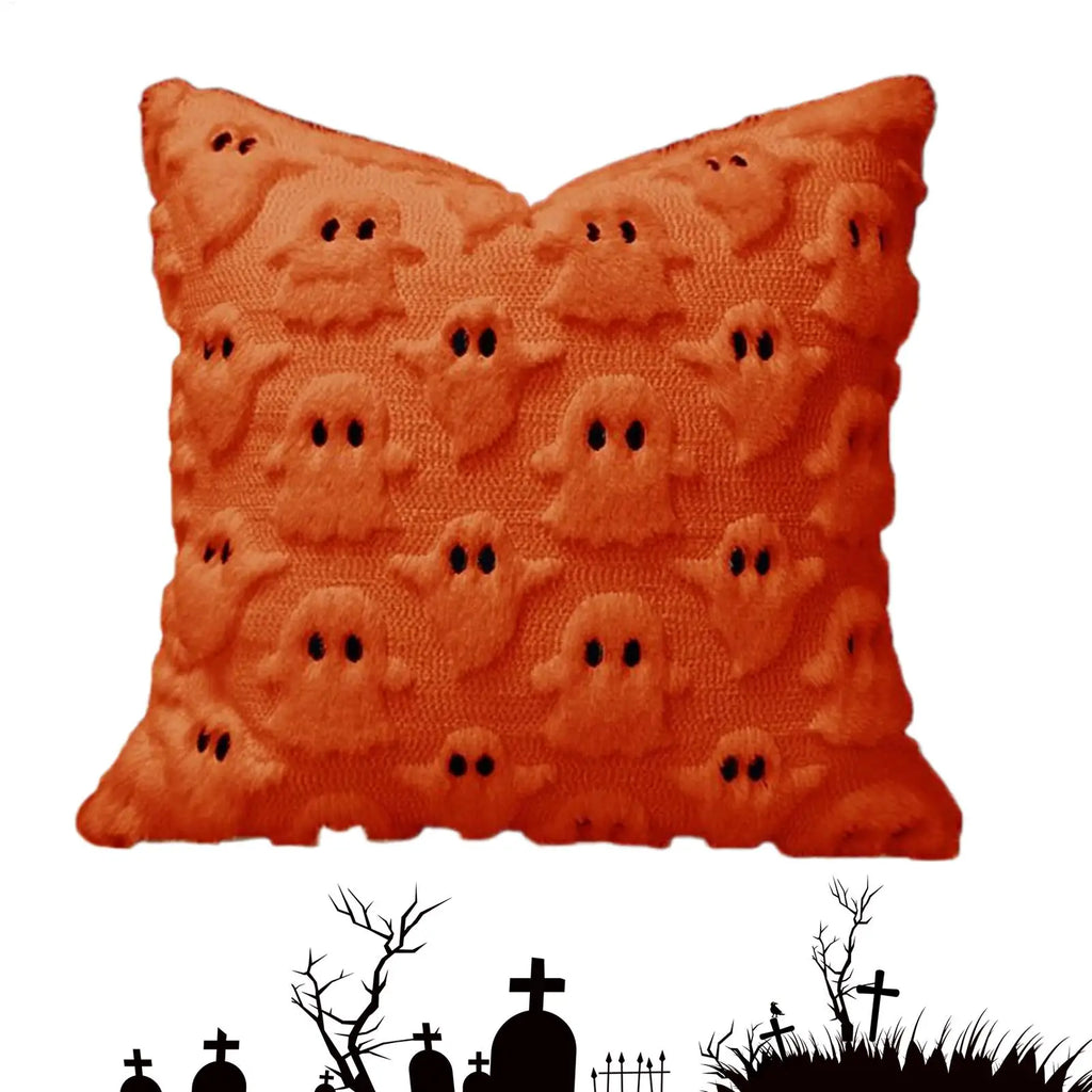 Halloween pillow cover ghost decorative pillow cover perfect Halloween pillow decoration and sofa backrest white ghost pillow Oasis Select