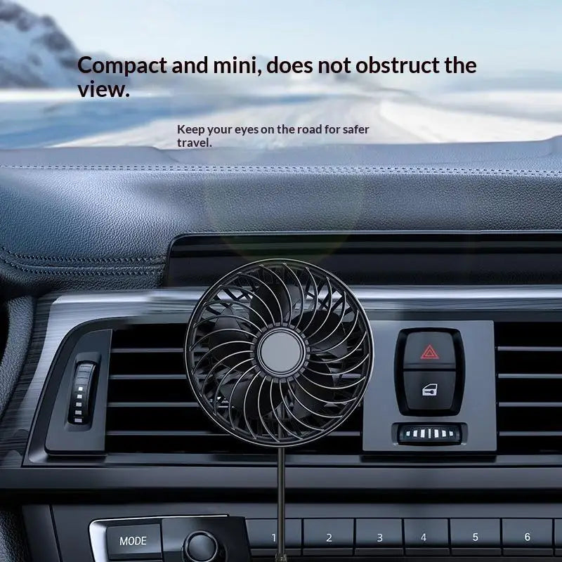 Air Vent 3 Speed 5V 1A Car USB Cooling Fan 360 Degree Adjustable Air Outlet Car Fan 5-Blade Low Noise For Car Truck SUV Sedan Oasis Select
