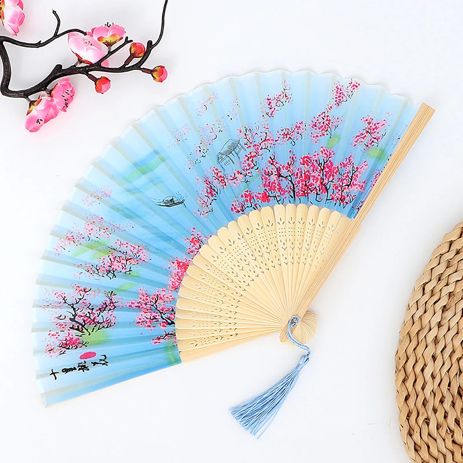Vintage Chinese Folding Hand Fan – Dance, Decor & Gift
