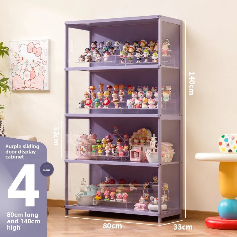 Figure display cabinet Transparent pain cabinet Suitable for Lego model building block Toy doll bag blind box storage rack Oasis Select 80 long four doors
