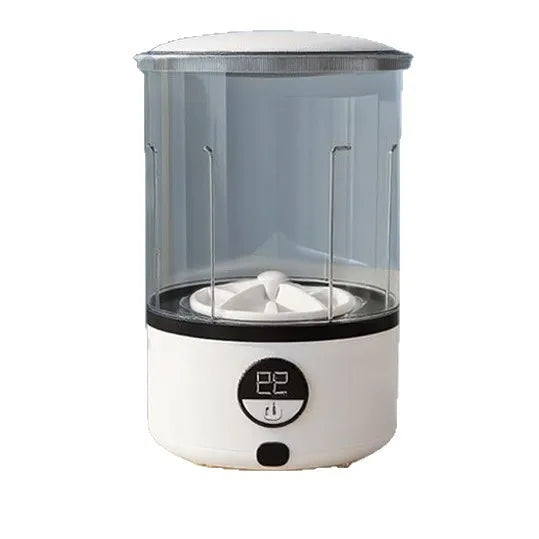 A White 2L Mini Fully Automatic Portable Turbine Led Washing Cup and Compact for Children's Clothing, Underwear, and Socks Oasis Select