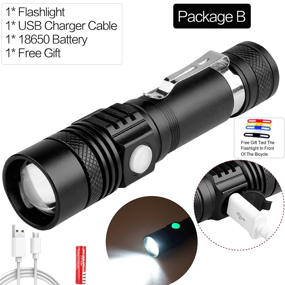 POCKETMAN XHP90.2 LED Tactical Flashlight 3800lm USB Rechargeable